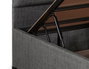 Hanah Home Somier y Cabecero de Cama Individual con Arcón, Gris, 100x200 cm